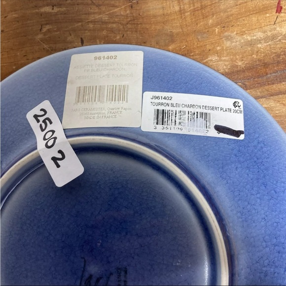 Jars France Ceramics 
Bleu Chardon Dessert Plate 
blue  new - Picture 6 of 7